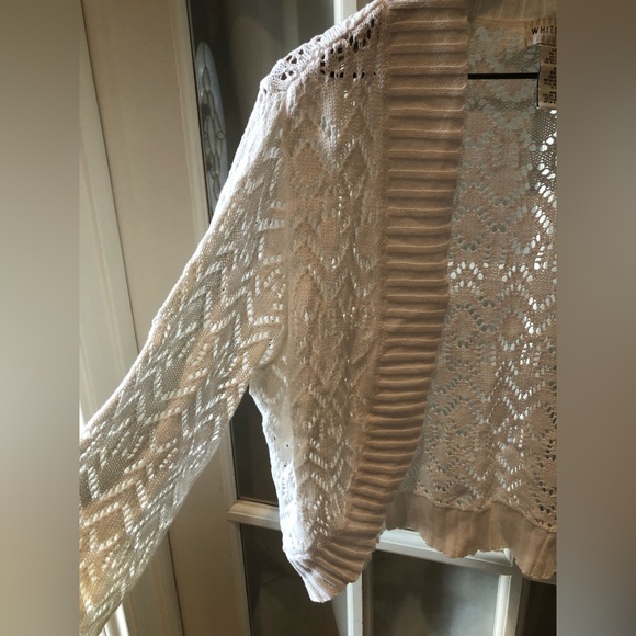 White Stag womens waist length white knit cardigan open front - Picture 3 of 5